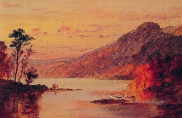 Jasper Francis Cropsey Painting - Lake Scene Catskill Mountains Jasper Francis Cropsey